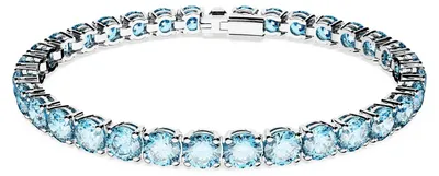 Produktbild von Swarovski Matrix Tennis, Rhodiniertes Damenarmband mit Strahlenden Blauen, Swaro