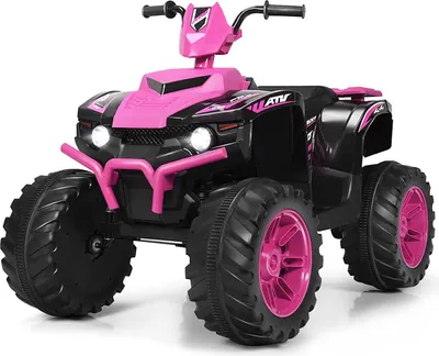 Produktbild von 12V Elektroquad für Kinder, Kinderquad mit LED-Lichte & Musik & Hupe & USB & Langsamer Start, Elektromotorrad , Elektrofahrzeug (Rosa)