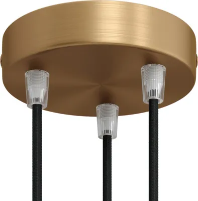 Immagine prodotto di Creative-Cables Kit rosone cilindrico in Metallo a 3 Fori - Conico, Bronzo Satinato