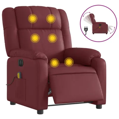 Immagine prodotto di vidaXL Sedia da massaggio elettrica in Pelle finta rosso vino