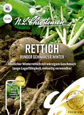 Produktbild von Rettich Runder schwarzer Winter | Rettichsamen von N.L. Chrestensen