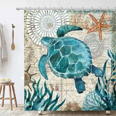 Productafbeelding van Schimmelwerende douchegordijn, 180x180 cm, wit, 3D polyester, waterdicht