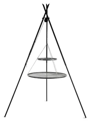 Zdjęcie produktu dla Grill COOK KING Tipi na trójnogu 210 cm - 2 ruszty stal naturalna 70 cm + 40 cm