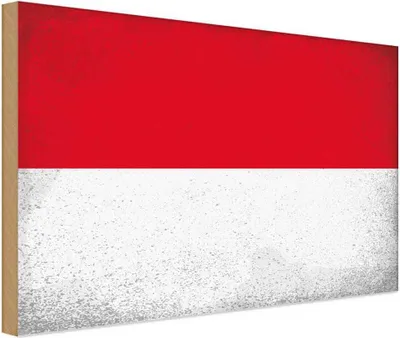 Produktbild von vianmo Holzschild 20x30 cm Monaco Vintage Flagge Fahne Wappen