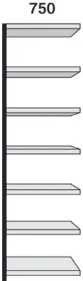 Produktbild von Magazin-Regal Stora 100 Regalfeld BxTxH 75x50x260cm schwarz/lichtgrau