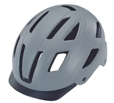 Produktbild von EKO Fahrradhelm mit LED-Beleuchtung | Robuste ABS-Hartschale & EPS-Konstruktion | Größe 59-61 cm | grau matt| Sicherer & bequemer Helm für Stadt & E-Bike