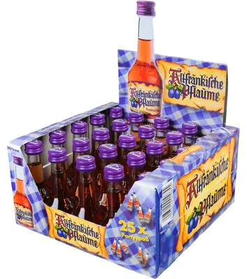 Image de Minis de prune de vieille Franconie à la liqueur de jus de fruits 20ml paquet de 25