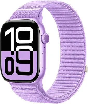 Produktbild von Strap-it Sportliches Nylon Klettverschluss Armband Lila – Kompatibel mit Apple Watch 44/45/46/49 mm (Serie 1–9, SE & Ultra) – Ersatzband atmungsaktiv & verstellbar
