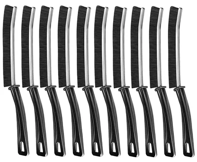 Fugenbürsten-Set 10er-Pack, schwarz, hartborstig, für Bad & Küche