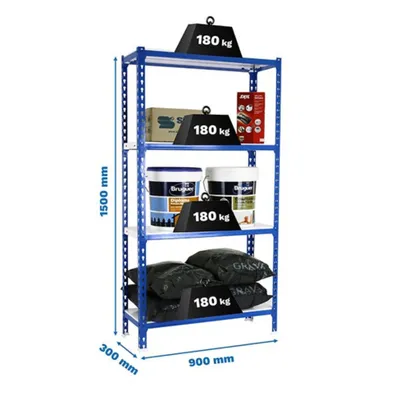Produktbild von Simonrack Schwerlastregal SIMONCLICK 4 8435104960578 blau, weiß 90,0 x 40,0 x 150,0 cm