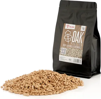 Zdjęcie produktu dla BBQ-Toro Oak pellet wykonany w 100% z drewna dębowego do grilla, wędzarni i nie tylko, 1 kg, drewno liściaste, wędzenie