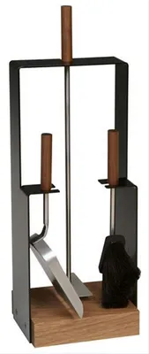 Produktbild von Kaminbesteck / Kamingarnitur Lienbacher schwarz Nussholz 3tlg H 62cm