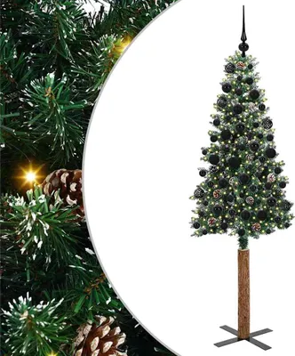 Zdjęcie produktu dla Szczupła Choinka Zielony 180 cm PVC i lite drewno sosnowe