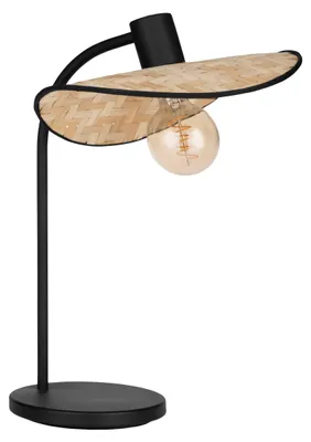 Image de Eglo Lampe de table Marywell acier, bois, noir, marron