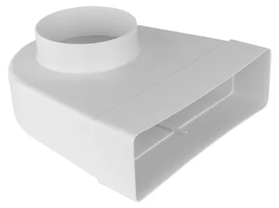 Produktbild von PVC Umlenkstück Rundrohr 125 mm auf Flachkanal 204x60 mm (822)