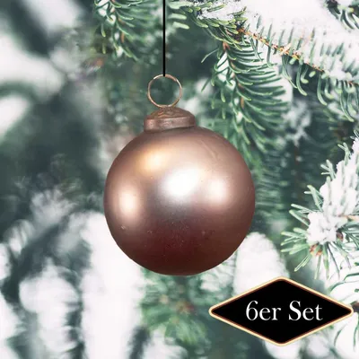 Produktbild von Christbaumkugeln, Braun, Baumschmuck, Weihnachten, 6er Set