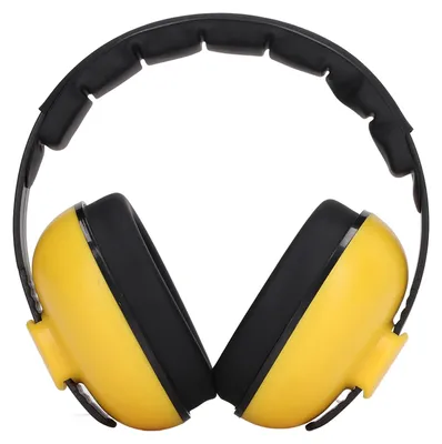 Imagen del producto de Protectores auditivos, reducción de ruido, aislamiento acústico, protección para los oídos, protectores auditivos cómodos de usar, NRR 31 dB, color amarillo, para niños de 0 a 3 años
