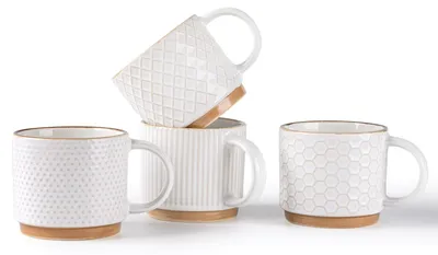Produktbild von Set mit 4 stapelbaren Kaffeetassen, 220 ml, aus Keramik