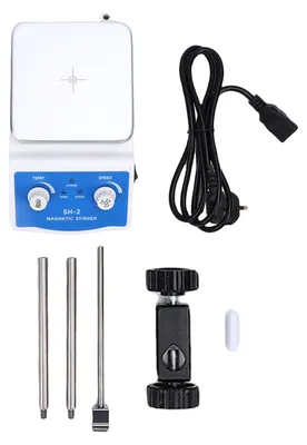 Produktbild von Magnetrührer, 2000 ml, 300 bis 2600 U/min, Heizplatte mit konstanter Temperatur und Rührstab für Lebensmittelexperimentforschung, EU-Stecker 100–240 V