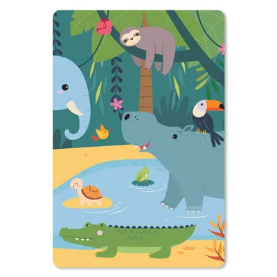 Produktbild von MuchoWow® Mauspad Mousepad Blumen - Tiere - Dschungel - Kinder 40x60 cm - Mousepads - Maus Mat - Pad - Mausunterlage - Schreibtisch Accesoire