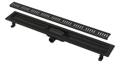 Obrázek produktu pro Podlahový žlab Alcadrain (Alcaplast) s okrajem pro perforovaný rošt, černá-mat APZ10BLACK-650M