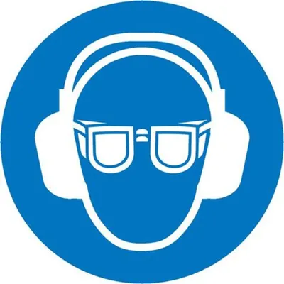 Produktbild von SafetyMarking Gebotsschild Folie D200 mm Gehör/Augenschutz benutzen