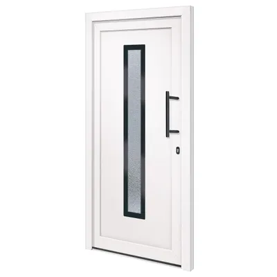 Image de vidaXL Porte d'entrée blanche 98x200 cm PVC