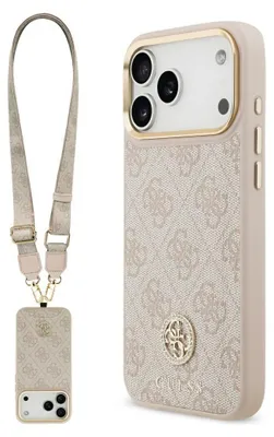Obrázek produktu pro Pouzdro Guess 4G Rhinestone Logo & Big Strap Metal Buttons Magsafe Na Iphone 17 Pro Max - Různé