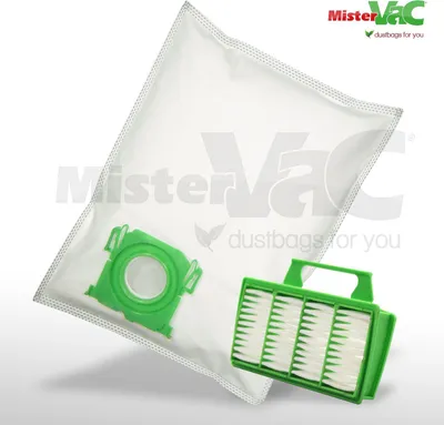 Produktbild von MisterVac 10x Staubsaugerbeutel + Filter kompatibel mit SEBO Serie AIRBELT K alle Modelle 6629ER