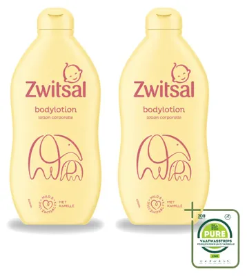 Immagine prodotto di 2 flaconi di lozione corpo Zwitsal, nutriente, 400 ml - confezione grande - 2 pezzi