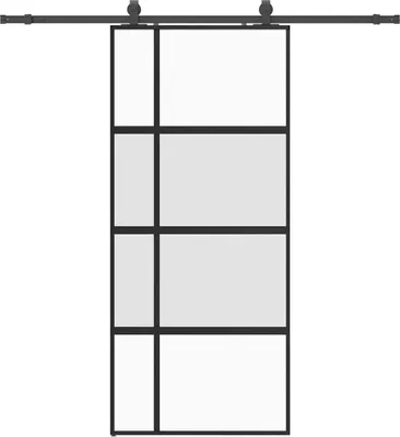 Produktbild von vidaXL Schiebetür mit Beschlag Schwarz 90x205 cm Hartglas