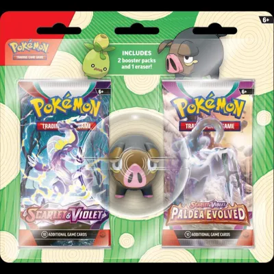 Obrázek produktu pro Pokémon TCG: Back to School - 2 Blister Booster s gumou.