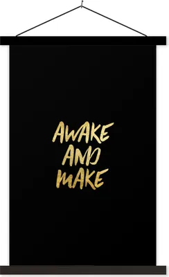 Produktbild von MuchoWow® Textilposter Zitate - Gold - Schwarz 120x180 cm mit schwarzem Rahmen - Fotos