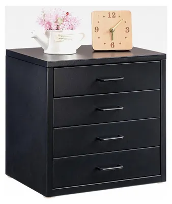 Produktbild von Schreibtisch-Aktenschrank mit 4 Schubladen, Organizer für A4-Dokumente, Metall-Aufbewahrung für das Home-Office, Schwarz