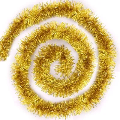 4x Weihnachtsgirlande, 200 cm, gold, glänzend, für Baum