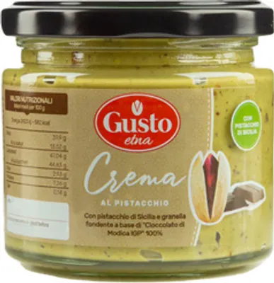 Produktbild von Sizilianische Pistazien-Schokoladencreme Crema al pistacchio 190g - Gusto Etna