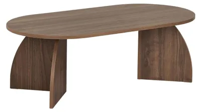 Image de CALICOSY - Table basse avec plateau ovale et pieds courbés L120 cm SELENE