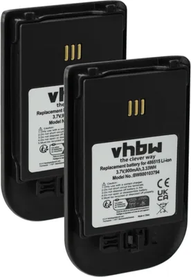 Produktbild von vhbw 2x Akku Ersatz für Ascom 600190/2C, 660190/R2B für schnurlos Festnetz Telefon (900 mAh, 3,7 V, Li-Ion) Schwarz