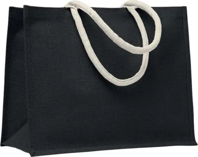 Image de MidOcean - Sac à provisions "Aura", jute MO597 (taille unique) (Noir)