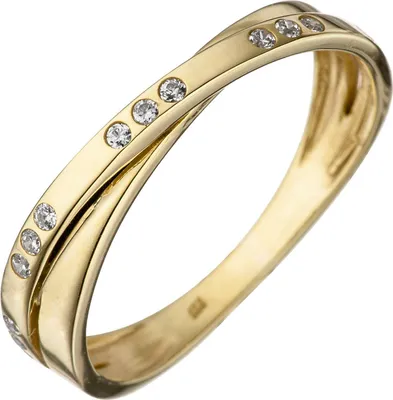 Produktbild von Gr. 54 Damen Ring 333 Gold Gelbgold 15 Zirkonia Goldring