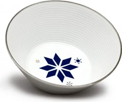 Obrázek produktu pro Thun 1794 Miska kompotová, 16 cm, Lea, vánoční modré vločky, platina, Thun