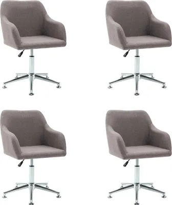 Obrázok produktu pre vidaXL Stoličky do jedálne otočné 4 ks. Taupe látka