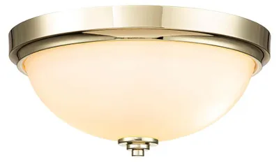Produktbild von Deckenleuchte, 2-Flammig, IP44, Glas, Messing, D 33,5 cm