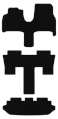 Produktbild von Fußmatten Automatten Velours Schwarz/Silber für Peugeot 807 2002-2014 Set 3-tlg