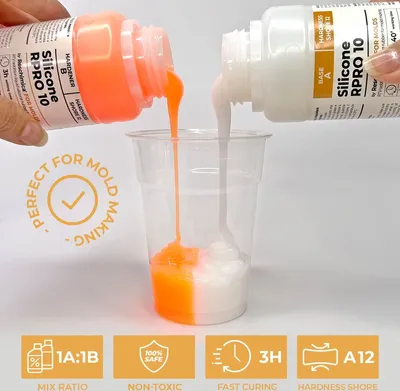 Obrázok produktu pre R PRO 10 mäkký odtlačovací silikón 1:1, ideálny pre DIY živicové formy (500 g)