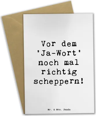 Produktbild von Mr. & Mrs. Panda Glückwunschkarte Spruch Polterabend Spaß - Weiß - Geschenk, Klappkarte, handgefertigte Geschenke, Porzellan zerschmettern, glückwunschkarten, Hochzeit