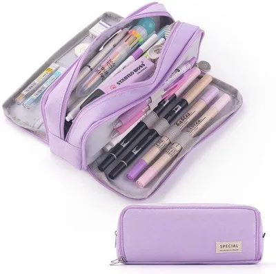 Image de Grande trousse à maquillage à 3 compartiments pour l'école et le bureau