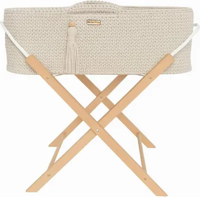 Image de Lit pour bébé Boho fait main avec support crème et matelas antibactérien Silver