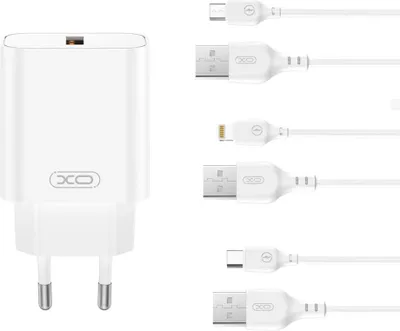 Zdjęcie produktu dla Ładowarka Sieciowa XO 18W QC Szybkie Ładowanie iPhone Kabel Lightning
