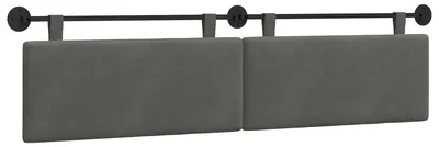 Image de Tête de lit suspendue vidaXL en velours gris foncé